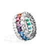 Ep Designs Women's Silver Multicolor Eternity Band Ring In Silver