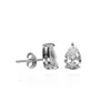 Ep Designs Women's Silver Pear Moissanite Stud Earrings In Silver