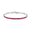 Ep Designs Women's Silver Ruby Pink Tennis Bracelet