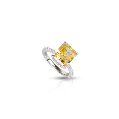 Ep Designs Women's Square Cut Yellow Ring