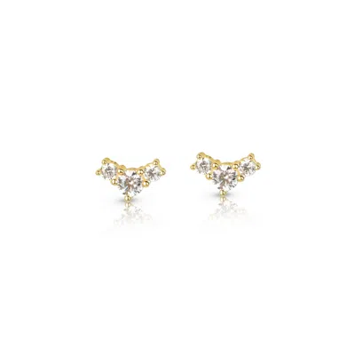 Ep Designs Women's Triple Mini Stone Earring -gold
