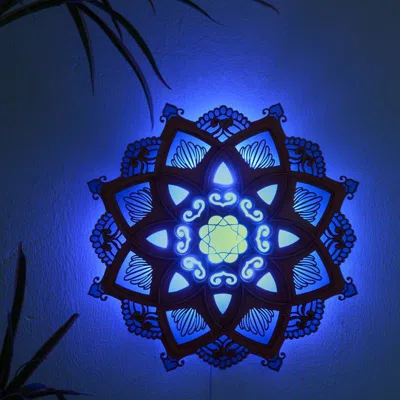 Ep Light Lotus Mandala Yoga Wall Lamp In Brown
