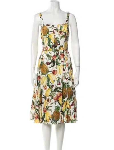 Pre-owned Ephemera Linen Midi Length Dress In Multicolor