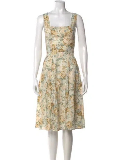 Pre-owned Ephemera Linen Midi Length Dress In Neutral