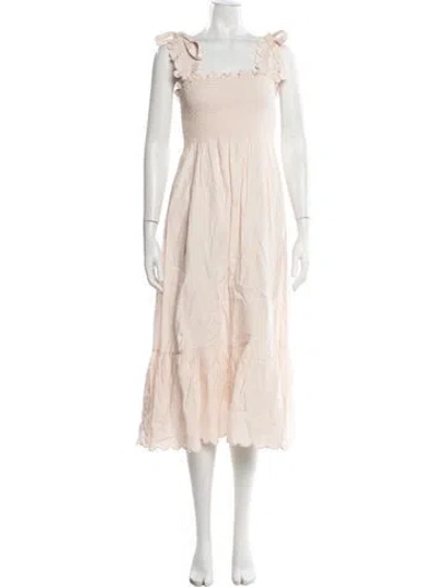 Pre-owned Ephemera Linen Midi Length Dress In Neutrals