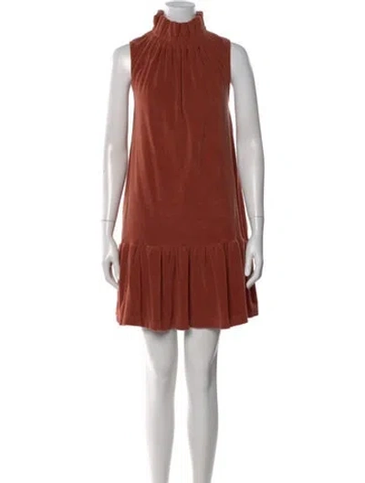 Pre-owned Ephemera Mock Neck Mini Dress In Orange
