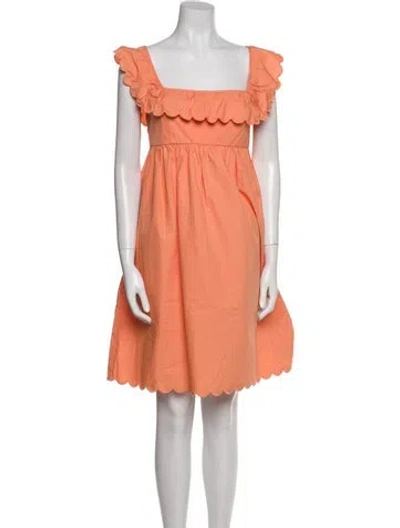 Pre-owned Ephemera Square Neckline Knee-length Dress In Pink