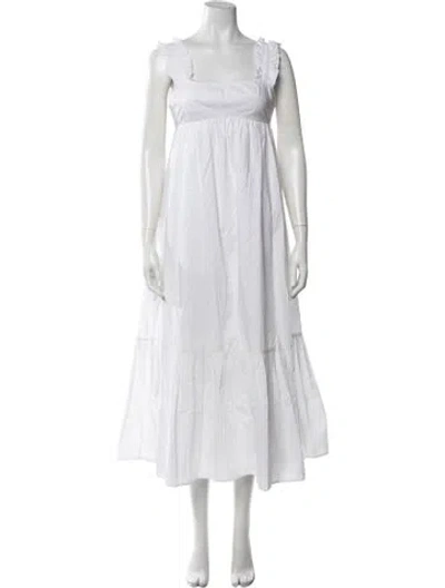 Pre-owned Ephemera Square Neckline Long Dress In White