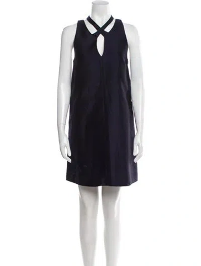 Pre-owned Ephemera V-neck Mini Dress In Blue