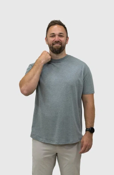 Epic Fits Curved Hem Crew Neck T-shirt In Heather Gray