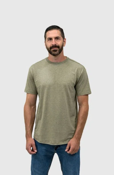 Epic Fits Curved Hem Crew Neck T-shirt In Military Gray