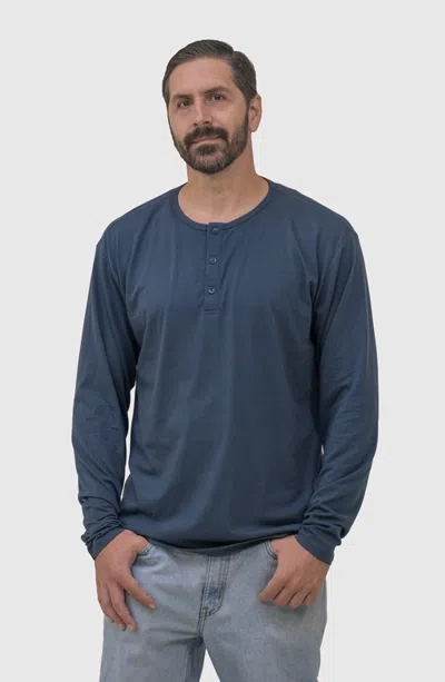 Epic Fits Long Sleeve Henley In Blue