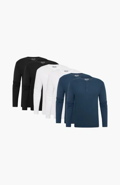 Epic Fits Long Sleeve Henley In Blue