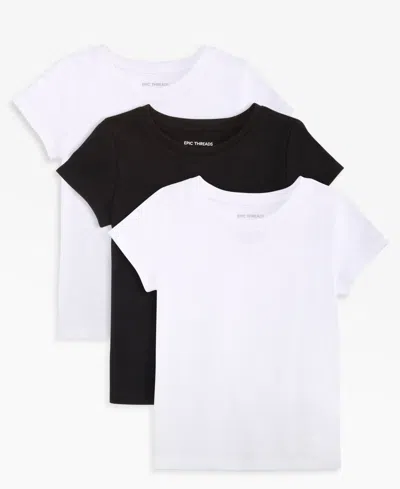 Epic Threads Kids' Baby Girls' 3-pack Short-sleeve Cotton-blend T-shirts, Macy's Exclusive In Multi