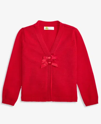 Epic Threads Kids' Baby Girls' And Toddler Girls' Dreamyarn Bow Cardi Long-sleeve Cardigan, Macy's Exclusive In Red