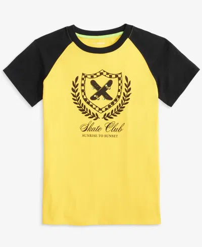 Epic Threads Kids' Big Boys Colorblocked Raglan-sleeve Skate Club T-shirt, Exclusively At Macy's