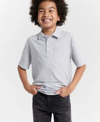 Epic Threads Kids' Big Boys Heathered Polo Shirt, Created For Macy's In Sterling Hthr