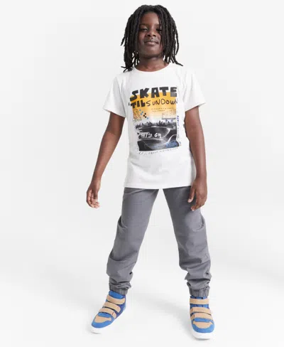Epic Threads Kids' Little And Big Boys Skate 'til Sundown Graphic T-shirt, Created For Macy's In Snowfall White