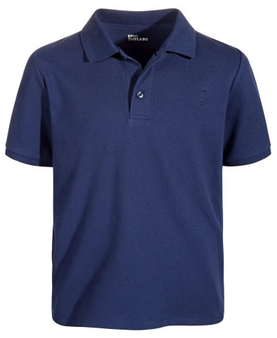 Epic Threads Big Boys Smile Icon Polo Shirt, Created For Macy's In Medieval Blue