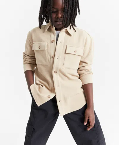 Epic Threads Kids' Little And Big Boys Waffle-knit Over Shirt, Created For Macy's In Travertine Tile