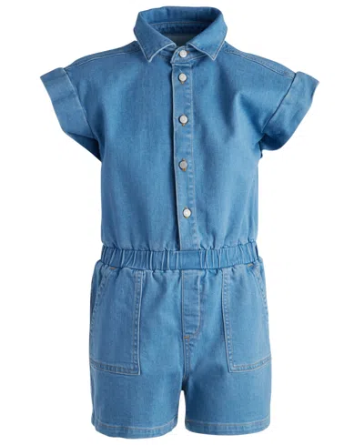 Epic Threads Big Girls Cassia Denim Romper, Created For Macy's In Cassia Wash