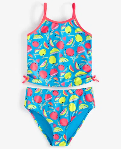 Epic Threads Kids' Big Girls Citrus Two-piece Cutout Tankini Two Piece Set, Exclusively At Macy's In Vivid Sky
