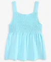Epic Threads Kid Girl Cotton Crochet Swing Tank Top, Exclusively At Macy's In Crystal Bl