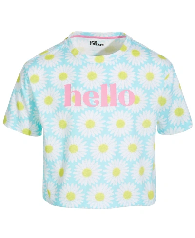 Epic Threads Big Girls Daisy Hello Graphic T-shirt, Created For Macy's In Refreshing Teal
