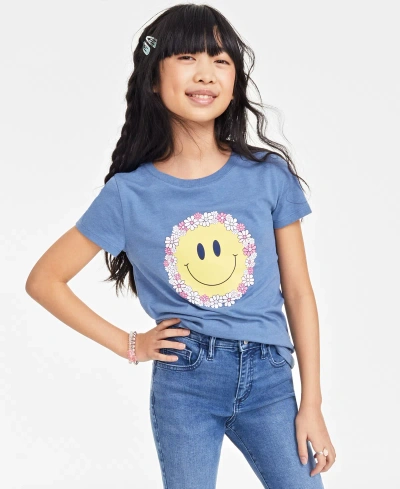 Epic Threads Big Girls Daisy Smile Graphic T-shirt, Created For Macy's In Sky Hthr