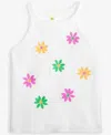 Epic Threads Kid Girl Embroidered Flowers Tank Top, Exclusively At Macy's In Bright Whi