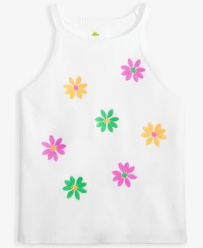 Epic Threads Kid Girl Embroidered Flowers Tank Top, Exclusively At Macy's In Bright Whi