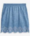 Epic Threads Kid Girl Eyelet-trim Chambray Skirt, Exclusively At Macy's In Lt Medium