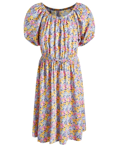 Epic Threads Big Girls Field Flower Printed Peasant Dress, Created For Macy's In Bright White
