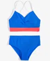 Epic Threads Big Girls Halter Two-piece Swimsuit, Exclusively At Macy's In Neon Azure
