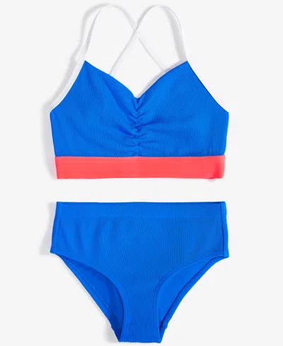 Epic Threads Kids' Big Girls Halter Two-piece Swimsuit, Exclusively At Macy's In Neon Azure