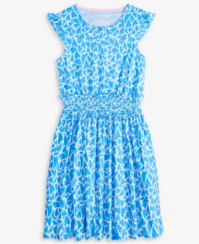 Epic Threads Kid Girl Heart Smocked Jersey Cotton Dress, Exclusively At Macy's In Crystal Bl