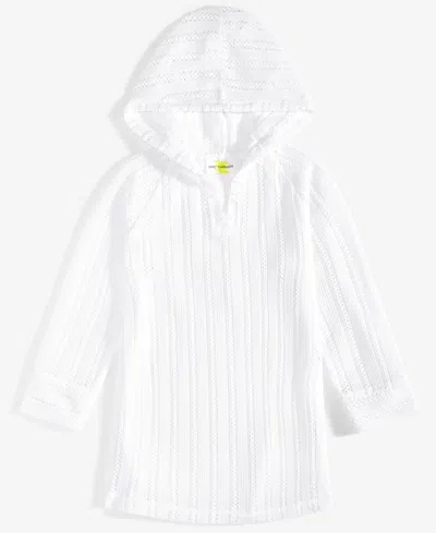 Epic Threads Kids' Big Girls Hooded Long Sleeve Mesh Cover-up, Exclusively At Macy's In Bright White