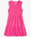 Epic Threads Big Girls Mesh Dress Swim Cover-up, Exclusively At Macy's In Plyo Pink