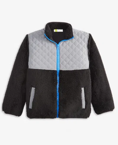 Epic Threads Kids' Boys 5-20 Solid Sherpa Stand-up Collar Jacket, Macy's Exclusive In Black