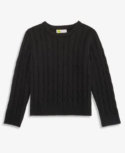 Epic Threads Kids' Boys' 5-20 Dreamyarn Cable-knit Crewneck Long-sleeve Sweater, Macy's Exclusive In Black