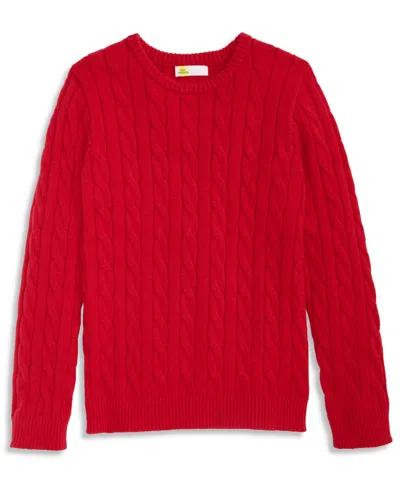 Epic Threads Kids' Boys' 5-20 Dreamyarn Cable-knit Crewneck Long-sleeve Sweater, Macy's Exclusive In Red