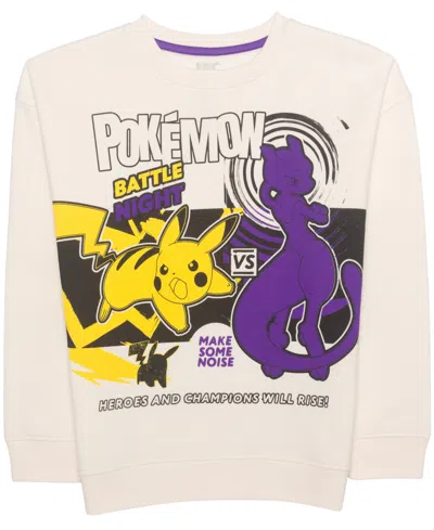 Epic Threads Kids' Boys' 8-20 Pokemon Battle Night Long-sleeve Crewneck Screen-print Sweatshirt, Macy's Exclusive In Snowfall