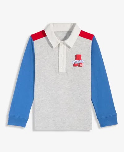 Epic Threads Kids' Boys' And Girls' 2t-5t Hthr Rugby Long-sleeve Henley Graphic Polo Shirt, Macy's Exclusive In Multi