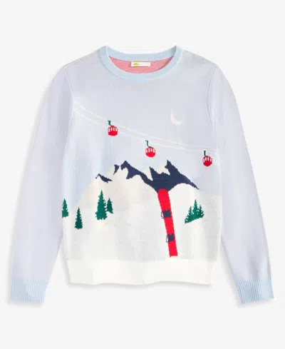 Epic Threads Boys' Snowboard Scenic Long-sleeve Crewneck Mountain Graphic Sweater, Macy's Exclusive In White