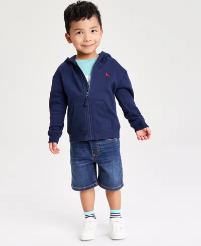 Epic Threads Babies' Boys' Toddler 12m-5t Fleece Icon Zip-up Hoodie, Macy's Exclusive In Blue