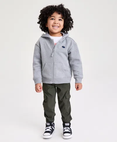 Epic Threads Babies' Boys' Toddler 12m-5t Fleece Icon Zip-up Hoodie, Macy's Exclusive In Gray