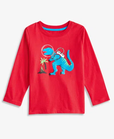 Epic Threads Babies' Boys Toddler 2t-4t Astro Dino Long-sleeve T-shirt, Macy's Exclusive In Red