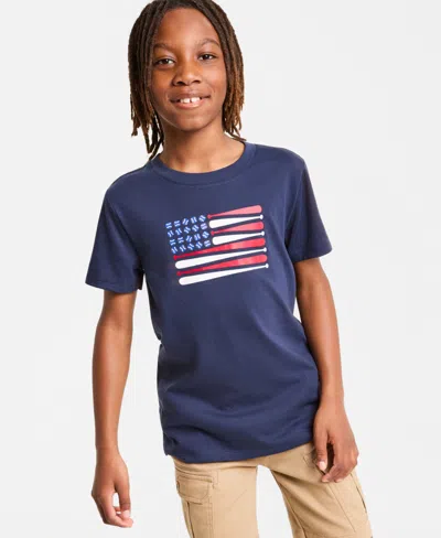Epic Threads Kids' Boys' Xs-xl Baseball-flag Graphic T-shirt, Macy's Exclusive In Blue