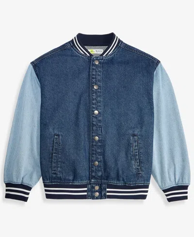 Epic Threads Kids' Boys' Xs-xl Cotton Denim Varsity Jacket, Macy's Exclusive In Blue