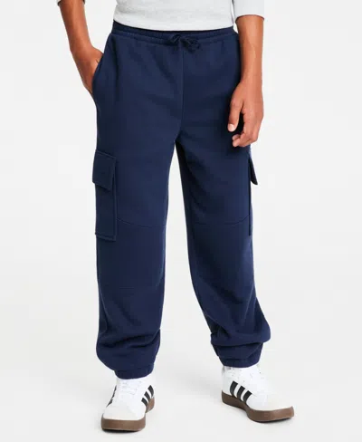 Epic Threads Boys' Xs-xl Fleece Cargo Jogger Pants, Macy's Exclusive In Navy Nautical